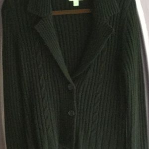 Black cable knit cardigan